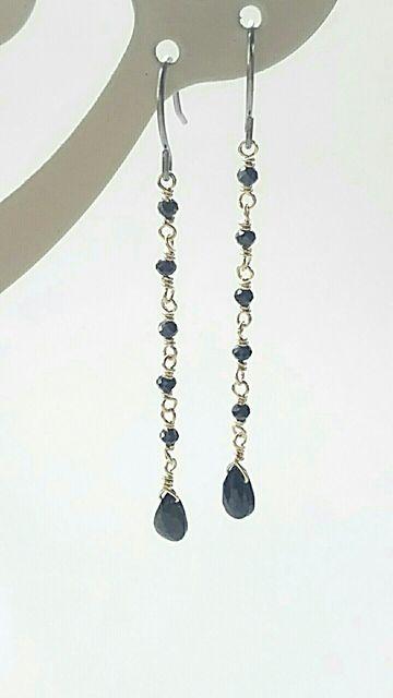 14kgf*ブラックスピネルのロングピアス* 17039 < 女性アクセサリー/時計  14kgf*ブラックスピネルのロングピアス* 17039 < 女性アクセサリー/時計の