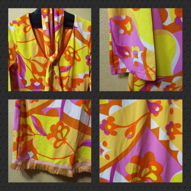 JABARABARA★USED★裾フリンジレトロ風ワンピ/M < 女性ファッション  JABARABARA★USED★裾フリンジレトロ風ワンピ/M < 女性ファッションの