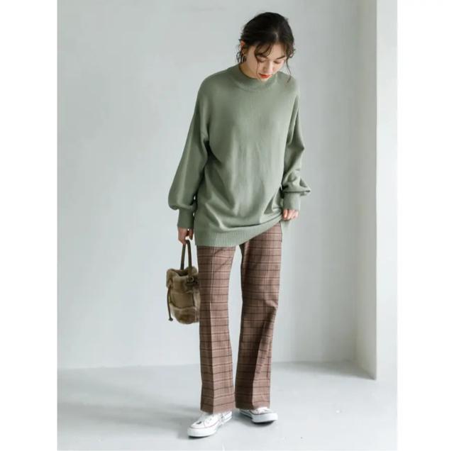 アースミュージックアンドエコロジー 美人シルエットパンツ グレンチェック ストレートパンツ M < ブランド  アースミュージックアンドエコロジー 美人シルエットパンツ グレンチェック ストレートパンツ M  < ブランドの