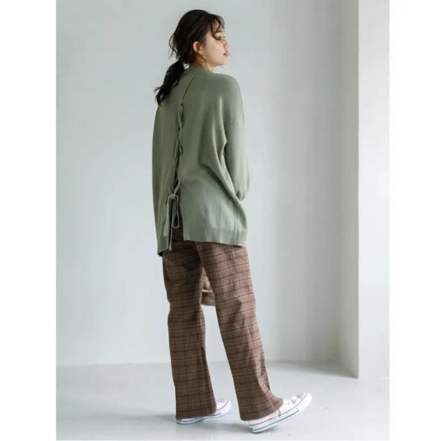 アースミュージックアンドエコロジー 美人シルエットパンツ グレンチェック ストレートパンツ M < ブランド  アースミュージックアンドエコロジー 美人シルエットパンツ グレンチェック ストレートパンツ M < ブランドの