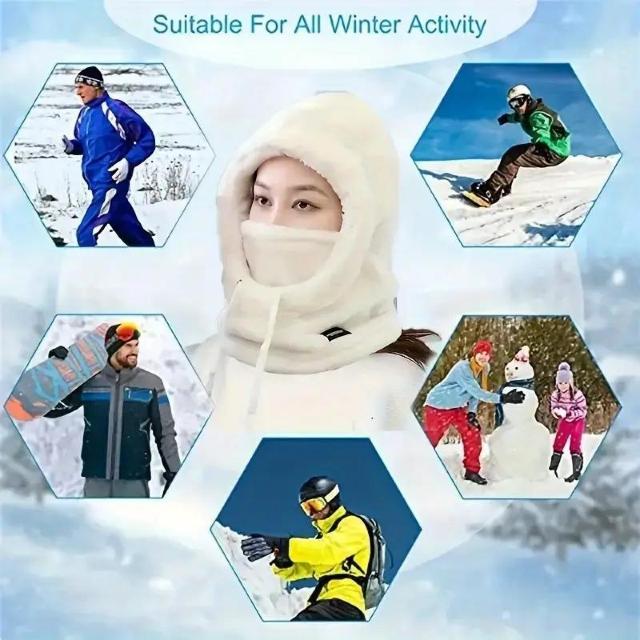 超お買い得790円★冬用ふわふわ防寒フェイスマスク帽子 - 伸縮性のあるドローストリングクロージャー カーキ < 女性ファッション  超お買い得790円★冬用ふわふわ防寒フェイスマスク帽子 - 伸縮性のあるドローストリングクロージャー カーキ < 女性ファッションの