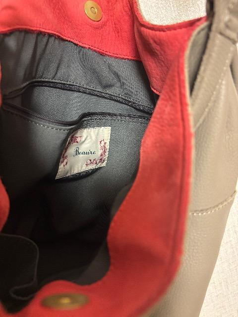 Beaure ビュレ 2 WAY ショルダーバッグ グレージュ 本革 < 女性ファッション Beaure ビュレ 2 WAY ショルダーバッグ グレージュ 本革 < 女性ファッションの