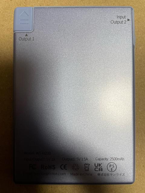 ���o�C���o�b�e���[ �y�� ���^ �^�C�vc�[�d�� 2500mAh �g�я[�d�� �R���p�N�g ���^ �@���������݉\ �yPSE�F�؍ρz �� �Ɠd/AV�� 