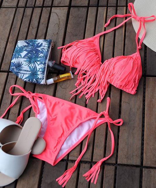 限定セール●フリンジバンドゥビキニ●上下SETセット【新品タグ付き】ピンク < 女性ファッション  限定セール●フリンジバンドゥビキニ●上下SETセット【新品タグ付き】ピンク < 女性ファッションの