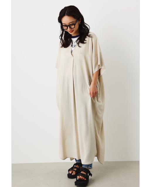 ロデオ★スキッパーシャツワンピース(ベージュ) < ブランド  ロデオ★スキッパーシャツワンピース(ベージュ) < ブランドの