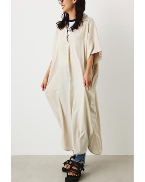 ロデオ★スキッパーシャツワンピース(ベージュ) < ブランド  ロデオ★スキッパーシャツワンピース(ベージュ) < ブランドの