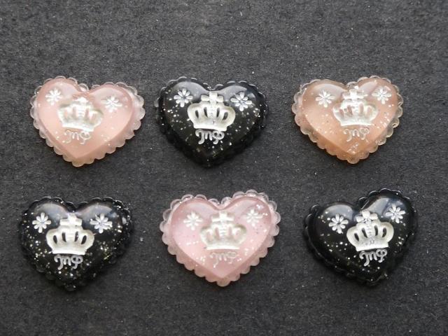 プラパーツ 手芸・アクセサリーパーツ  王冠ハート パーツ 6個セット デコパーツ < 香水/コスメ/ネイル  プラパーツ 手芸・アクセサリーパーツ  王冠ハート パーツ 6個セット デコパーツ  < 香水/コスメ/ネイルの