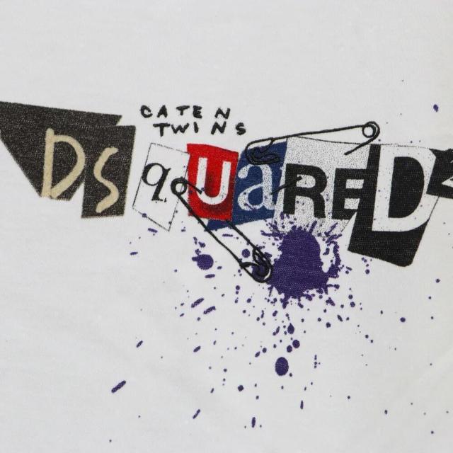 ☆DSQUARED2 ディースクエアード ロゴ プリント Vネック 半袖 Tシャツ カットソー/メンズ/M☆新品 < ブランド  ☆DSQUARED2 ディースクエアード ロゴ プリント Vネック 半袖 Tシャツ カットソー/メンズ/M☆新品 < ブランドの
