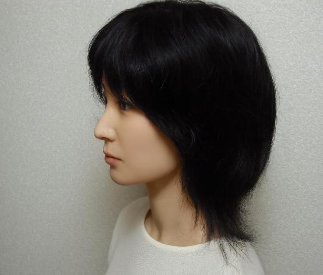 新品 人毛 総手植え シルクタイプミディアム 自然色ダークブラウン M-Lサイズ < 女性ファッション  新品 人毛 総手植え シルクタイプミディアム 自然色ダークブラウン M-Lサイズ < 女性ファッションの