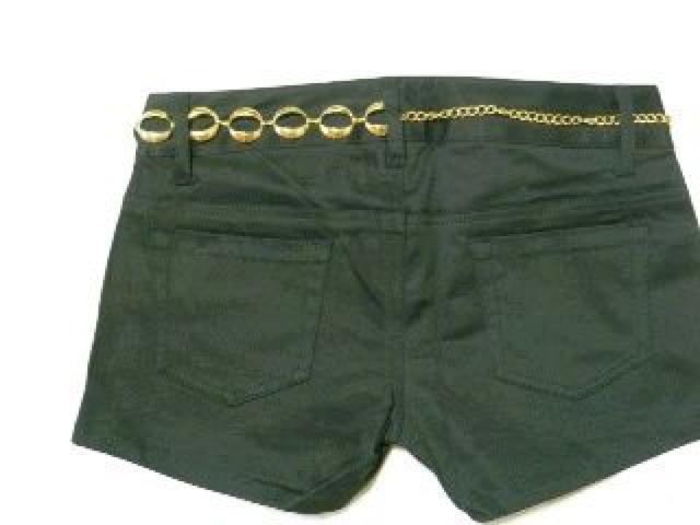 ゴールドリングチェーンベルト付♪キラキララインストーンボタン ショーパン 2点セット < 女性ファッション ゴールドリングチェーンベルト付♪キラキララインストーンボタン ショーパン 2点セット < 女性ファッションの