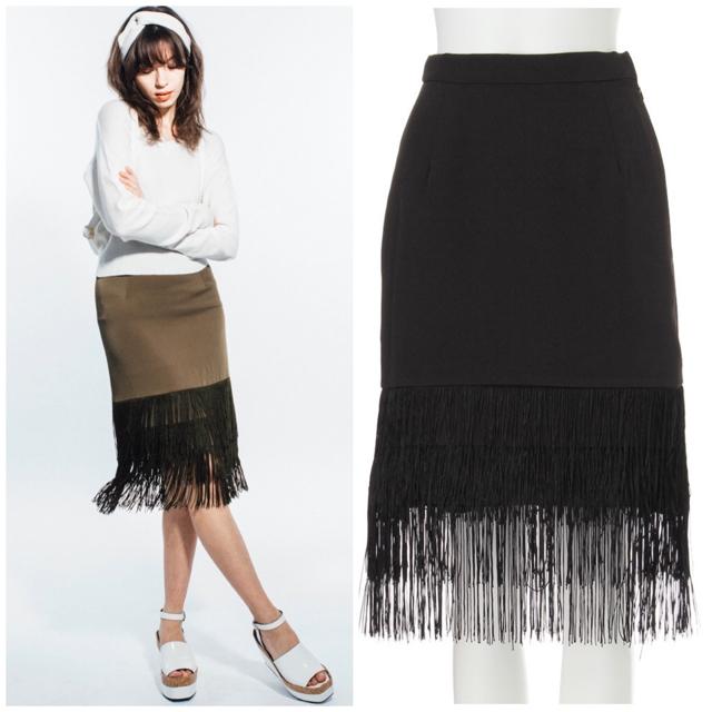 MURUAムルーアフリンジミドルスカートティアードタイト黒sk < ブランド MURUAムルーアフリンジミドルスカートティアードタイト黒sk < ブランドの