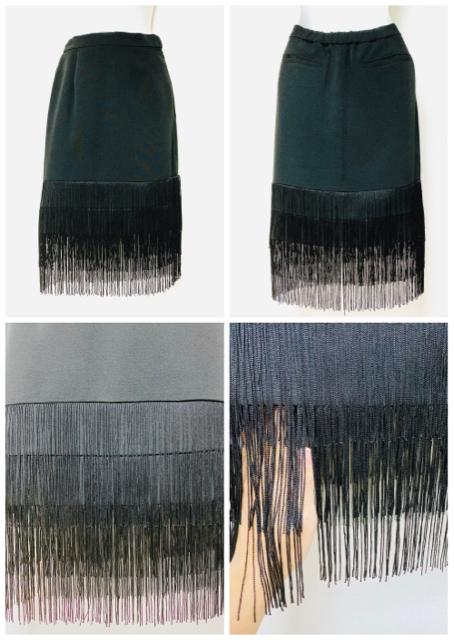 MURUAムルーアフリンジミドルスカートティアードタイト黒sk < ブランド MURUAムルーアフリンジミドルスカートティアードタイト黒sk < ブランドの