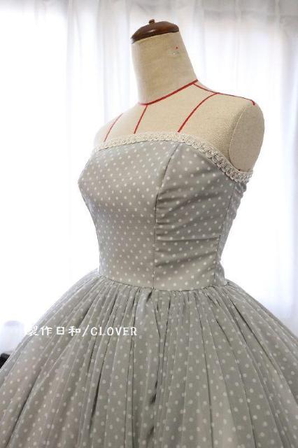 水色ドットロングドレス S~Mサイズ < 女性ファッション  水色ドットロングドレス S~Mサイズ < 女性ファッションの