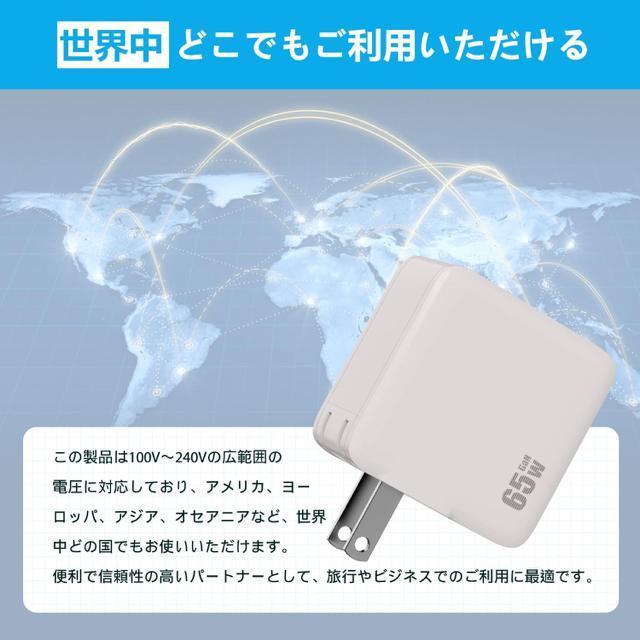 PD USB[d 65W GaN (KE) Type C }[d PDΉ USB-C~2 & USB A 3|[g  Ɠd/AV 