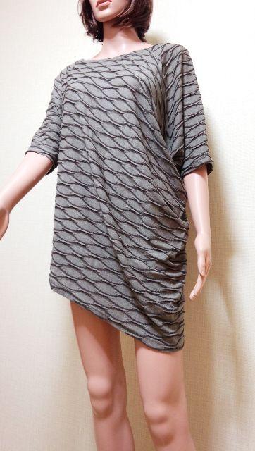 新品タグ付☆大きいL☆変形ドルマンのチュニ丈カットソーT204☆3点で即落 < 女性ファッション  新品タグ付☆大きいL☆変形ドルマンのチュニ丈カットソーT204☆3点で即落 < 女性ファッションの