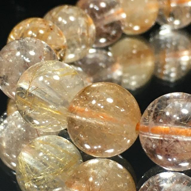 《No.131》ギラギラ レッドゴールドミックスルチルクォーツ < 女性アクセサリー/時計  《No.131》ギラギラ レッドゴールドミックスルチルクォーツ  < 女性アクセサリー/時計の