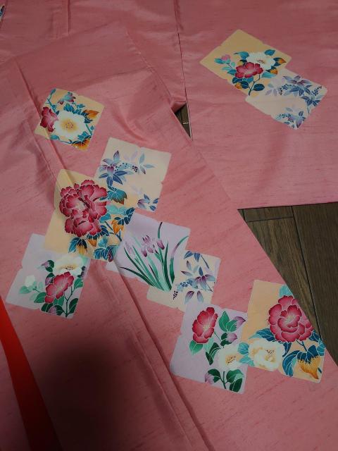 §USED美品、白山紬の訪問着、京友禅、色紙重ね草花文 < 女性ファッション  §USED美品、白山紬の訪問着、京友禅、色紙重ね草花文 < 女性ファッションの