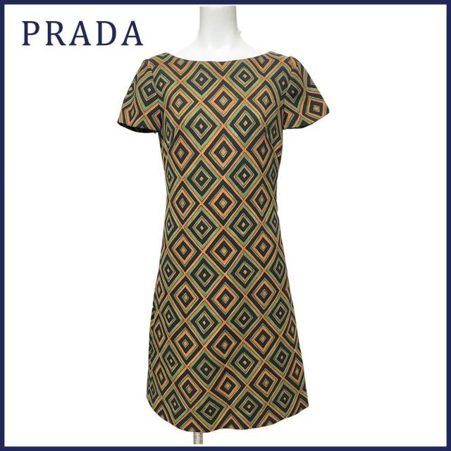 新品プラダPRADAウール 半袖ワンピース 幾何学プリント < ブランド 新品プラダPRADAウール 半袖ワンピース 幾何学プリント < ブランドの