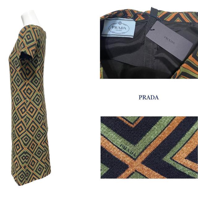 新品プラダPRADAウール 半袖ワンピース 幾何学プリント < ブランド 新品プラダPRADAウール 半袖ワンピース 幾何学プリント < ブランドの
