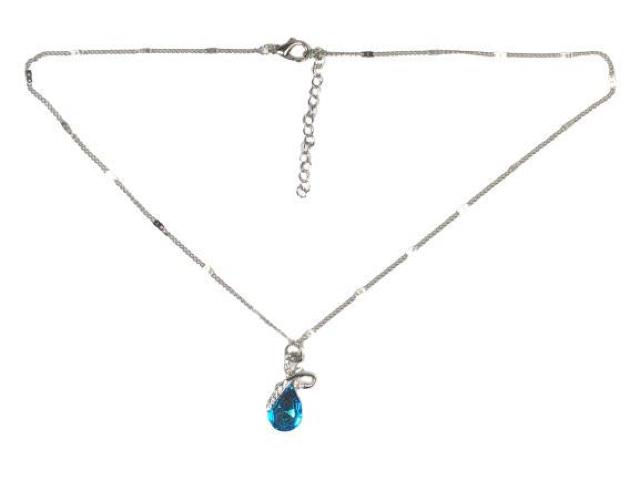 大粒 クリスタル ラインストーン ブリリアントカット CZダイヤモンド ペンダント ネックレス スカイブルー < 女性アクセサリー/時計  大粒 クリスタル ラインストーン ブリリアントカット CZダイヤモンド ペンダント ネックレス スカイブルー < 女性アクセサリー/時計の