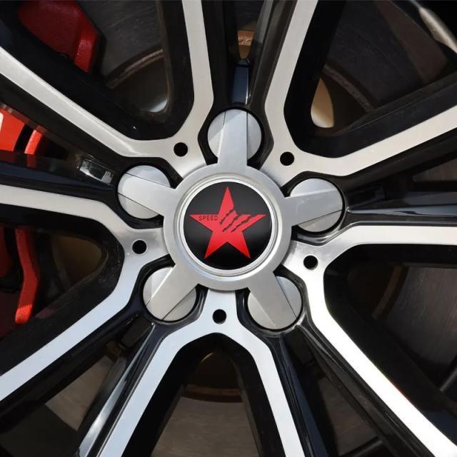 スターSPEEDデザイン ホイール センターキャップ レッド 56mm 4枚セット アルミ製 カーステッカー < 自動車/バイク スターSPEEDデザイン ホイール センターキャップ レッド 56mm 4枚セット アルミ製 カーステッカー < 自動車/バイク