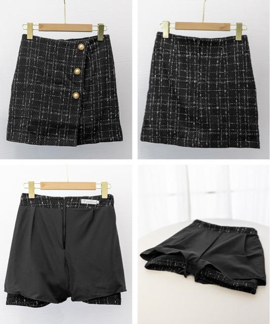 送料無料 新品 ツイード風スカート 韓国ミニスカート美脚 < 女性ファッション  送料無料 新品 ツイード風スカート 韓国ミニスカート美脚 < 女性ファッションの