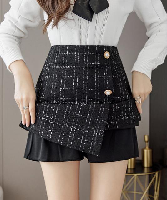 送料無料 新品 ツイード風スカート 韓国ミニスカート美脚 < 女性ファッション  送料無料 新品 ツイード風スカート 韓国ミニスカート美脚 < 女性ファッションの