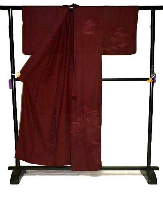【単衣】【最高級】美品 織柄 銀閣寺 バチ衿 付下げ 身丈155.5cm 裄丈63cm T3560 < 女性ファッション  【単衣】【最高級】美品 織柄 銀閣寺 バチ衿 付下げ 身丈155.5cm 裄丈63cm T3560 < 女性ファッションの