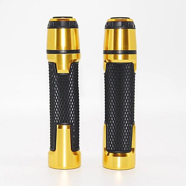 バイク メタルラバー ハンドルグリップ ゴールド アルミ カスタム 左右セット 原付 オートバイ 大型バイク 汎用 グリップ 金 < 自動車/バイク バイク メタルラバー ハンドルグリップ ゴールド アルミ カスタム 左右セット 原付 オートバイ 大型バイク 汎用 グリップ 金 < 自動車/バイク