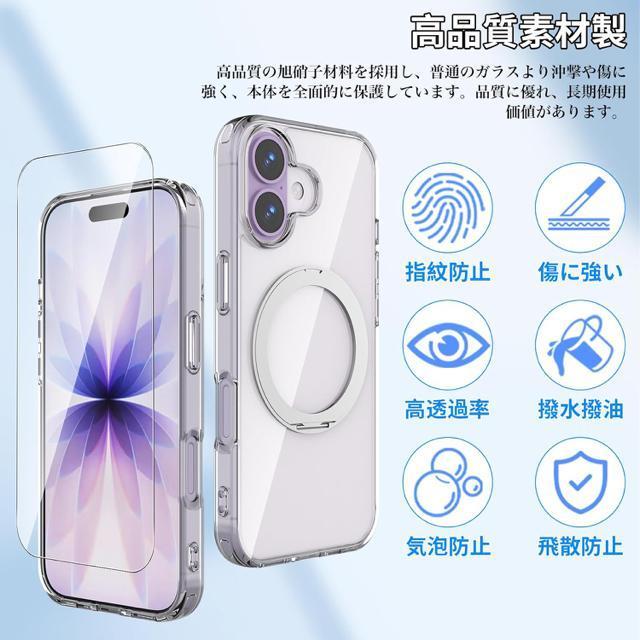 iPhone 17 یP[X(MagSafeΉ)+KXtB(2) TPU+PCf ϏՌ Sʕی ^ yʃNA  Ɠd/AV 