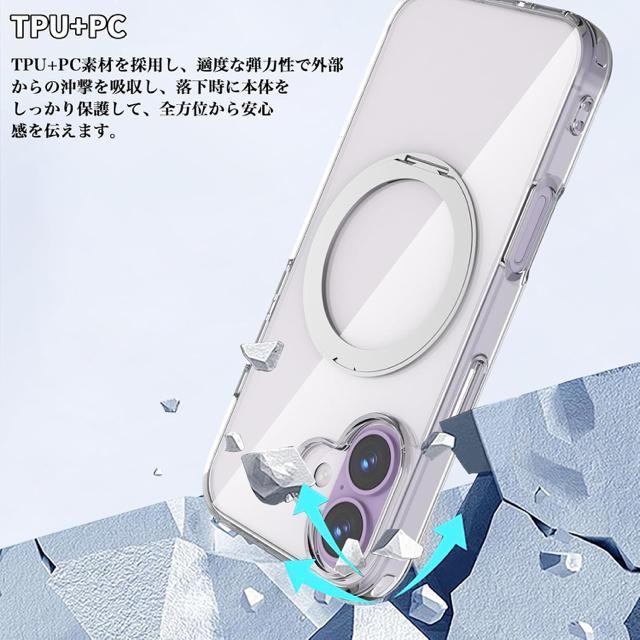 iPhone 17 یP[X(MagSafeΉ)+KXtB(2) TPU+PCf ϏՌ Sʕی ^ yʃNA  Ɠd/AV 