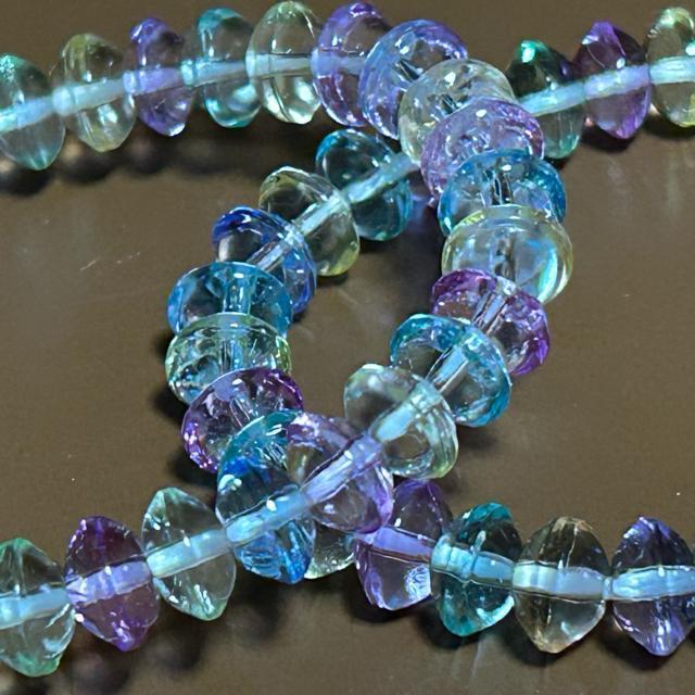 フローライト ボタンカット レディース ブレスレット パワーストーン フローライト 天然石 ブレス 内径約14.5cm < 女性アクセサリー/時計 フローライト ボタンカット レディース ブレスレット パワーストーン フローライト 天然石 ブレス 内径約14.5cm < 女性アクセサリー/時計の