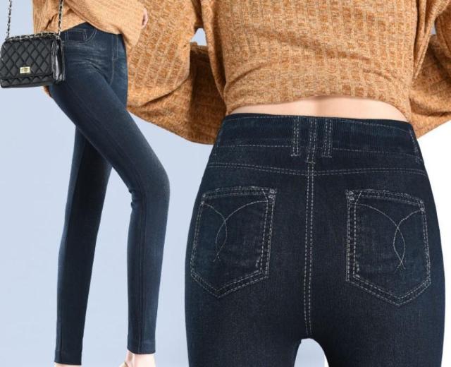 暖か素材 レディース 無地デニム風 レギンス パンツ ブラック レギパン < 女性ファッション 暖か素材 レディース 無地デニム風 レギンス パンツ ブラック レギパン < 女性ファッションの