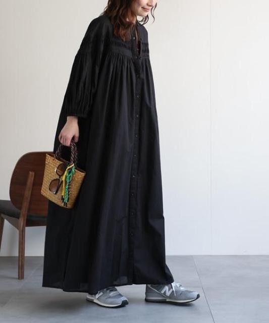 ap retro【インド綿】ピンタックギャザーフレアシャツワンピース / インドコットン / コットン100% < 女性ファッション ap retro【インド綿】ピンタックギャザーフレアシャツワンピース / インドコットン / コットン100% < 女性ファッションの