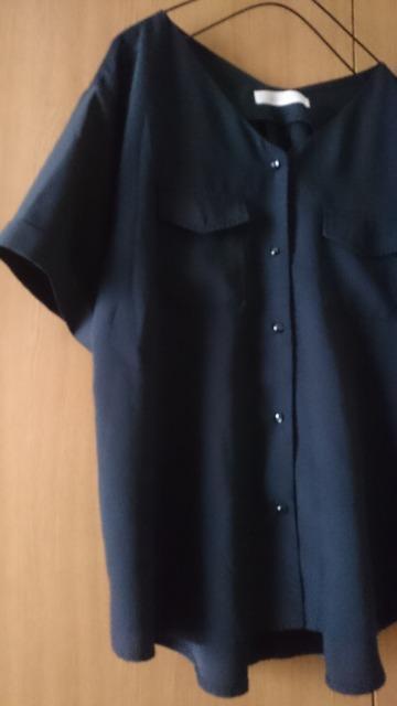 Rewde ルゥデ☆ゆったり半袖ブラウス★両Vネック☆バックタック★ブラック☆ < 女性ファッション Rewde ルゥデ☆ゆったり半袖ブラウス★両Vネック☆バックタック★ブラック☆ < 女性ファッションの