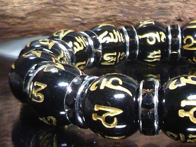 六字真言オニキス12ミリ§ブラックロンデル数珠 < 男性アクセサリー/時計  六字真言オニキス12ミリ§ブラックロンデル数珠 < 男性アクセサリー/時計の