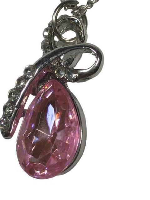 大粒 クリスタル ラインストーン ブリリアントカット CZダイヤモンド ペンダント ネックレス ピンク < 女性アクセサリー/時計  大粒 クリスタル ラインストーン ブリリアントカット CZダイヤモンド ペンダント ネックレス ピンク < 女性アクセサリー/時計の