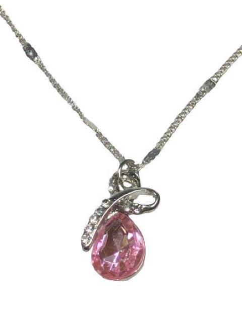 大粒 クリスタル ラインストーン ブリリアントカット CZダイヤモンド ペンダント ネックレス ピンク < 女性アクセサリー/時計  大粒 クリスタル ラインストーン ブリリアントカット CZダイヤモンド ペンダント ネックレス ピンク < 女性アクセサリー/時計の