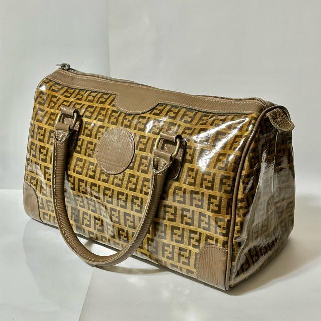 FENDI フェンディ ヴィンテージ ズッキーノ PVC レザー ハンド バッグ ミニボストン ブラウン G金具 < ブランド FENDI フェンディ ヴィンテージ ズッキーノ PVC レザー ハンド バッグ ミニボストン ブラウン G金具 < ブランドの
