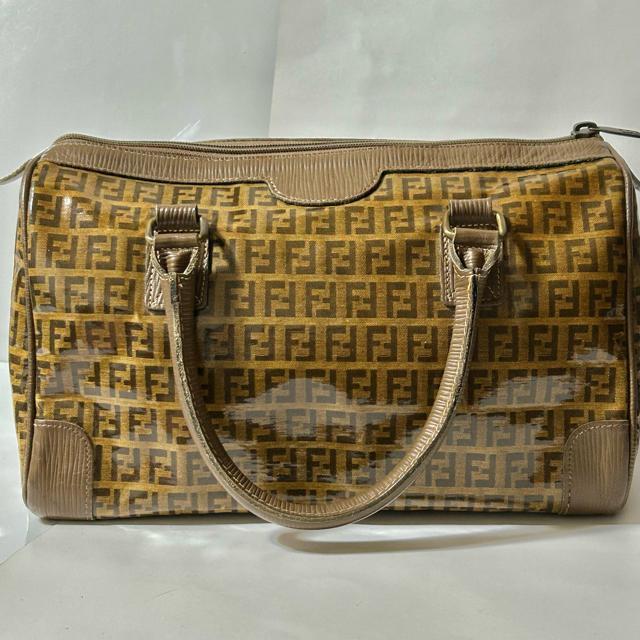 FENDI フェンディ ヴィンテージ ズッキーノ PVC レザー ハンド バッグ ミニボストン ブラウン G金具 < ブランド FENDI フェンディ ヴィンテージ ズッキーノ PVC レザー ハンド バッグ ミニボストン ブラウン G金具 < ブランドの