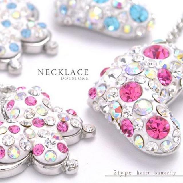 ★ストーンたっぷりのドットストーンネックレス・バタフライ < 女性アクセサリー/時計  ★ストーンたっぷりのドットストーンネックレス・バタフライ < 女性アクセサリー/時計の