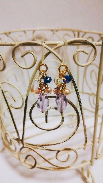 ナツメルージュパールクリスタルコバルトスワロ樹脂フック☆ < 女性アクセサリー/時計  ナツメルージュパールクリスタルコバルトスワロ樹脂フック☆  < 女性アクセサリー/時計の