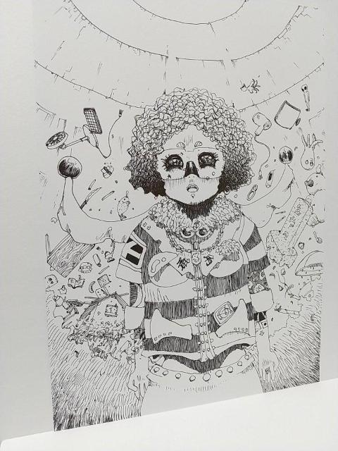 オリジナルイラスト 手描きイラスト 「?」 ハンドメイド インテリア 絵 モノクロ 原画 アナログ アート 白黒 自作 art < アニメ/コミック/キャラクター  オリジナルイラスト 手描きイラスト 「?」 ハンドメイド インテリア 絵 モノクロ 原画 アナログ アート 白黒 自作 art < アニメ/コミック/キャラクターの