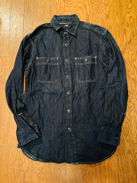 ユニクロ UNIQLO デニム シャツ セルビッチ 古着 濃紺 メンズ ボタンダウン Sサイズ コットン  < ブランド  ユニクロ UNIQLO デニム シャツ セルビッチ 古着 濃紺 メンズ ボタンダウン Sサイズ コットン   < ブランドの