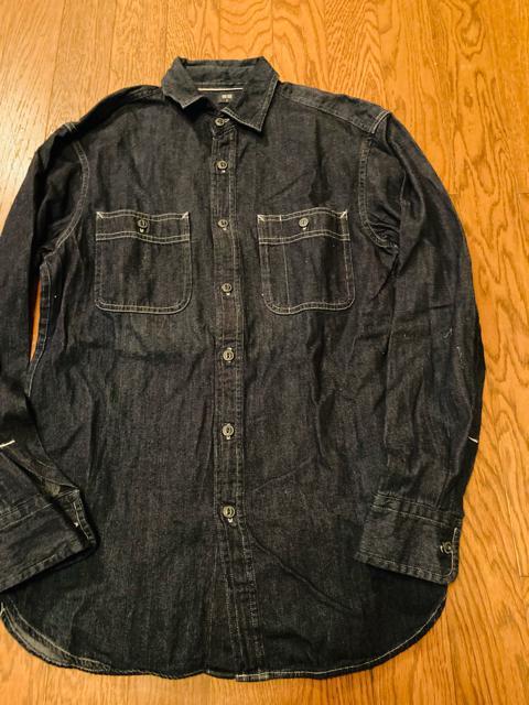 ユニクロ UNIQLO デニム シャツ セルビッチ 古着 濃紺 メンズ ボタンダウン Sサイズ コットン  < ブランド  ユニクロ UNIQLO デニム シャツ セルビッチ 古着 濃紺 メンズ ボタンダウン Sサイズ コットン  < ブランドの