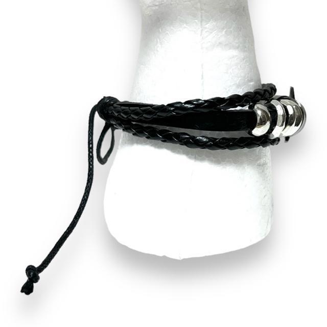 【新品】レザー調3連ブレスレット/星×リング < 男性アクセサリー/時計  【新品】レザー調3連ブレスレット/星×リング < 男性アクセサリー/時計の