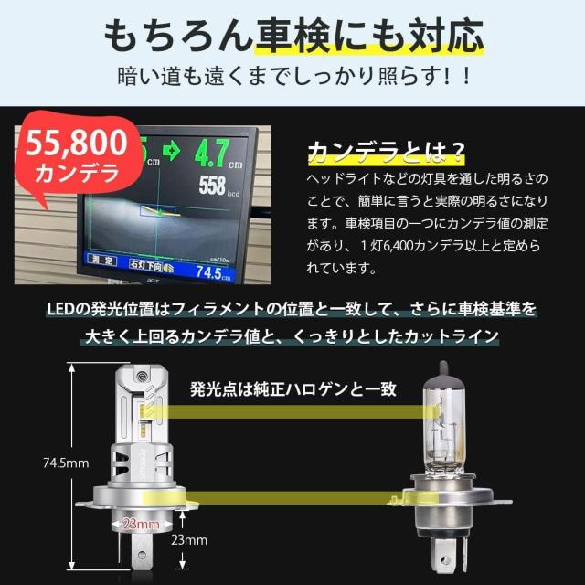 h4 led ԌΉ h4ledwbhCg hi/loؑ led h4 6500k 12V/24VԑΉ