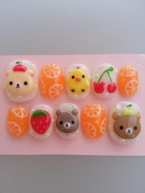 ジェルネイル クマチャン&ヒヨコ.フルーツいっぱい.オレンジ.ショート.hina < 香水/コスメ/ネイル  ジェルネイル クマチャン&ヒヨコ.フルーツいっぱい.オレンジ.ショート.hina  < 香水/コスメ/ネイルの