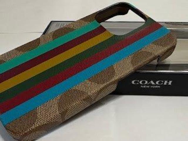 R[` COACH iPhone13 pro Ή P[XC8088 KHAKI MULTI  Ɠd/AV 