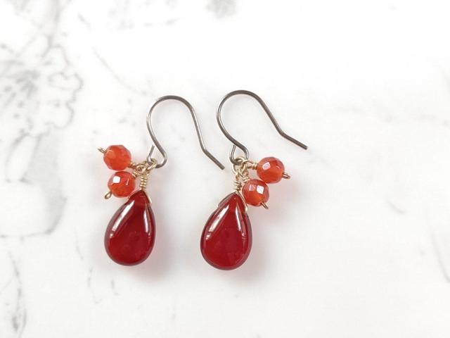 14kgf*艶瑪瑙のピアス* 17001 < 女性アクセサリー/時計  14kgf*艶瑪瑙のピアス* 17001  < 女性アクセサリー/時計の